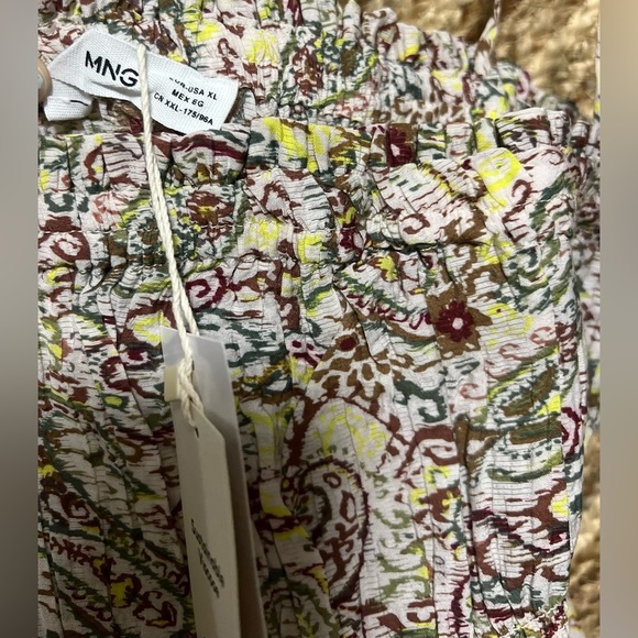 MANGO Women Patterned Cami With Ruffle, Multicolored, Size XL, NWT - Picture 7 of 12